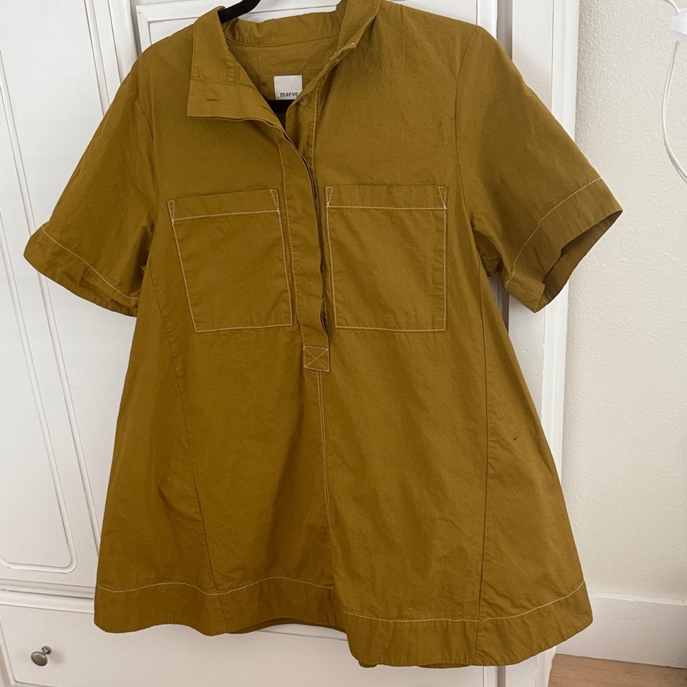 Maeve Mustard Button-Up Dress